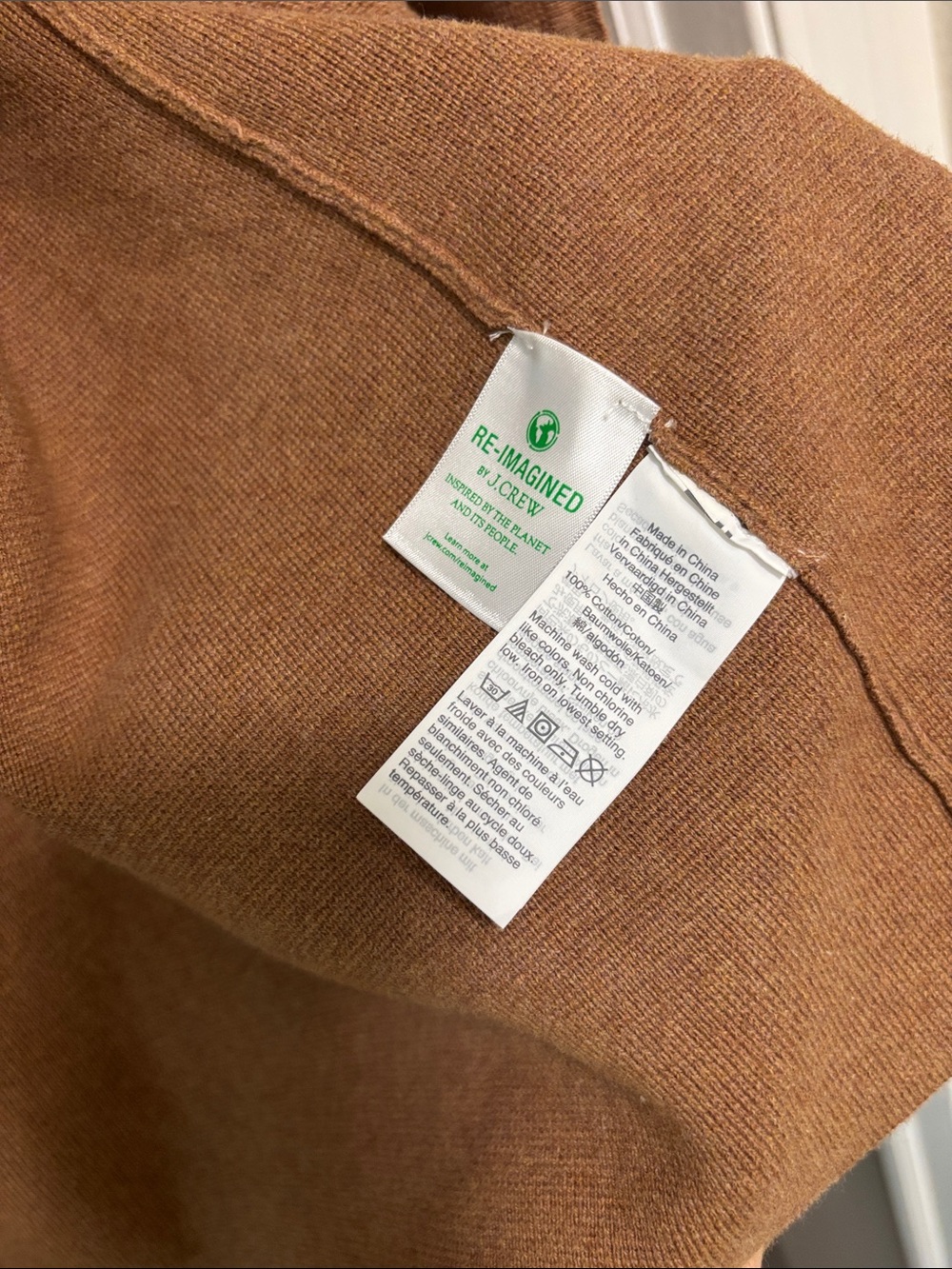 J. Crew Open-Front Cardigan in Warm Brown - Picture 4 of 4